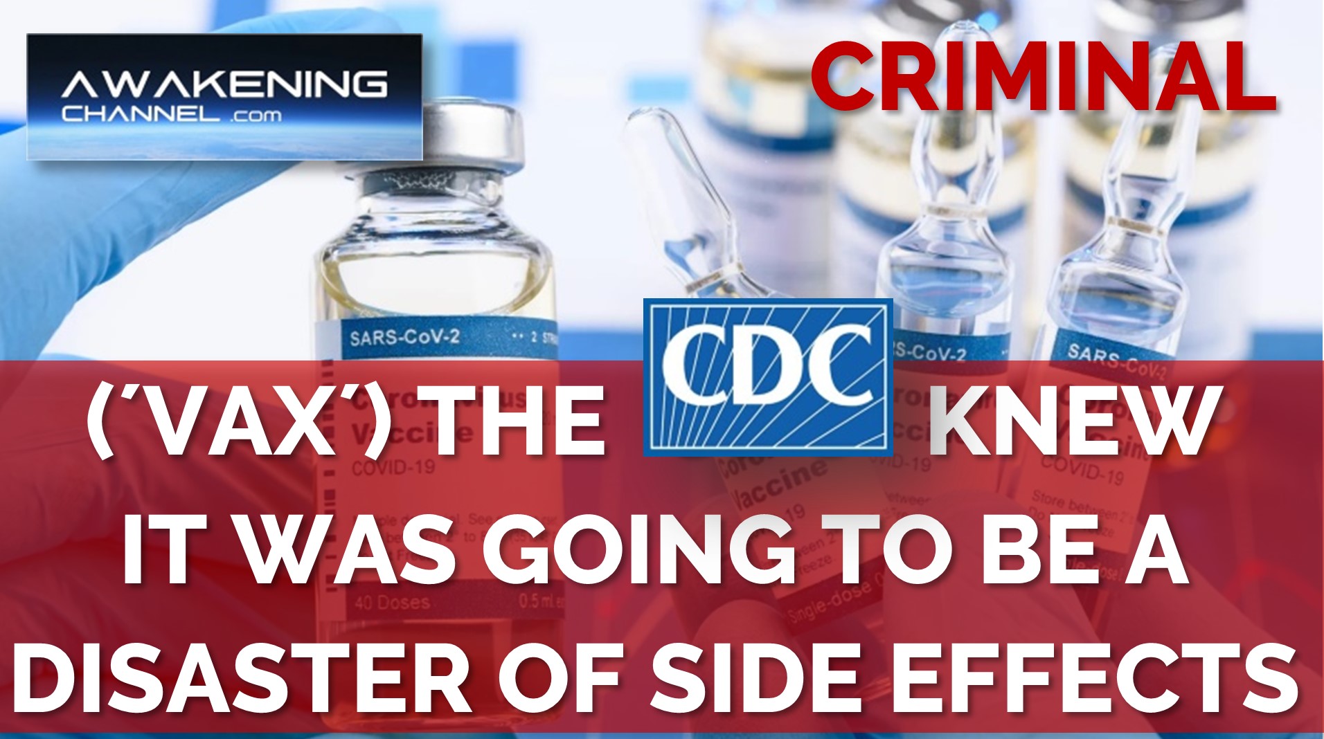 (´VAX´) The CDC Knew Before The Rollout That It Was Going To Be A Disaster Of Side Effects